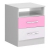 Mesa De Luz Sommier 2 Cajones - Cama Blanco