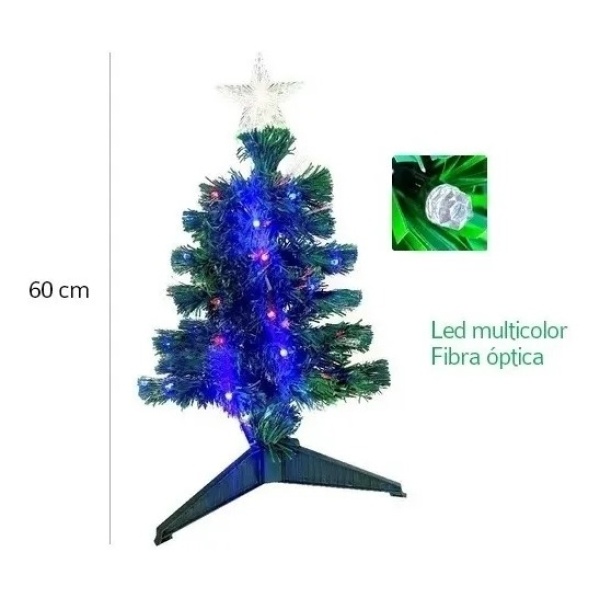 Árbol De Navidad Led Fibra Multicolor 60cms - Imagen 2