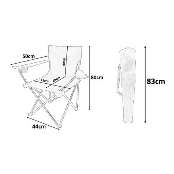 Silla Camping Pesca Plegable Estructura Metal - Muebles Web - Imagen 13