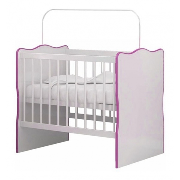 Juego Dormitorio Infantil Rosa Ropero + Cuna + Cómoda Bebés - Imagen 2