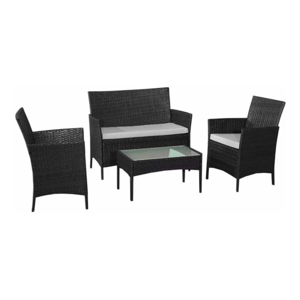 Juego De Jardín Rattán Mesa + Sillón + 2 Butacas + Sombrilla - Imagen 2