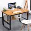 Escritorio De Pc Con Estante Bajo Madera Mdf Marco De Acero - Imagen 5