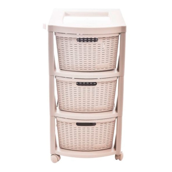 Cajonera Símil Ratan Taupe Organizador Gabetero Hogar - Imagen 5