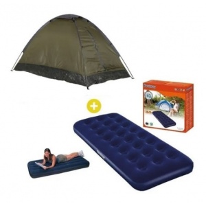 Carpa 2 Personas + Colchón Inflable 1 Plaza Camping - Mweb