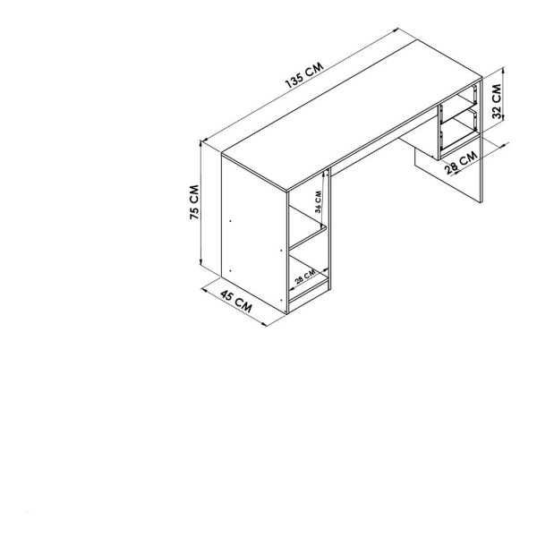 Escritorio Para Pc - Mesa Para Computadora - Puerta Cajones - Imagen 3