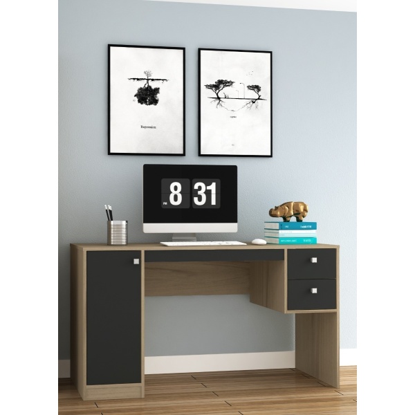 Escritorio Para Pc - Mesa Para Computadora - Puerta Cajones - Imagen 2