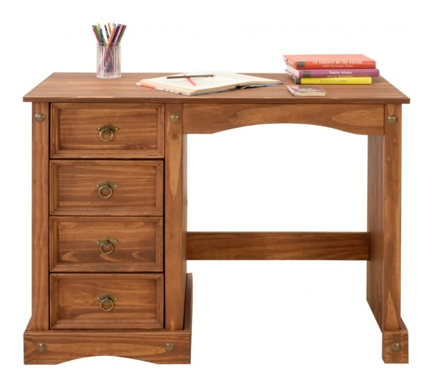 Escritorio Mesa De Pc Madera Maciza Pino Linea Mexicana Muebles 