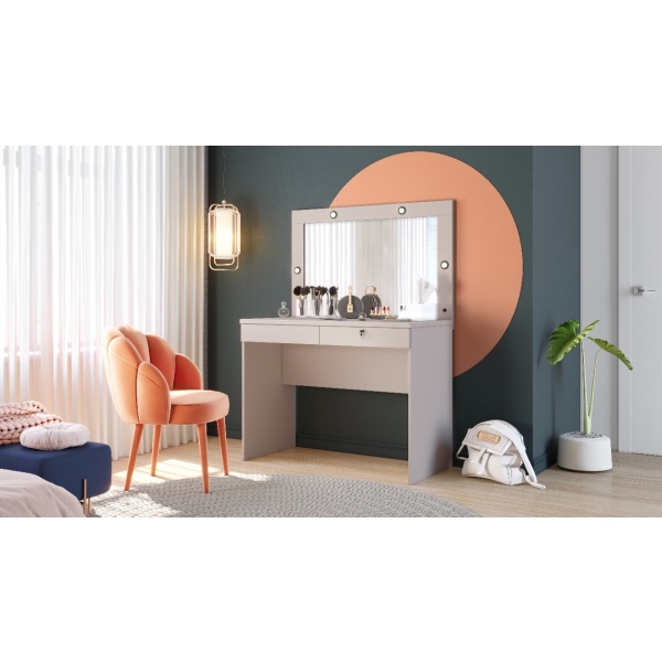 Tocador - Comoda - Camarin - Espejo + Luz Led + Cerradura - Imagen 4