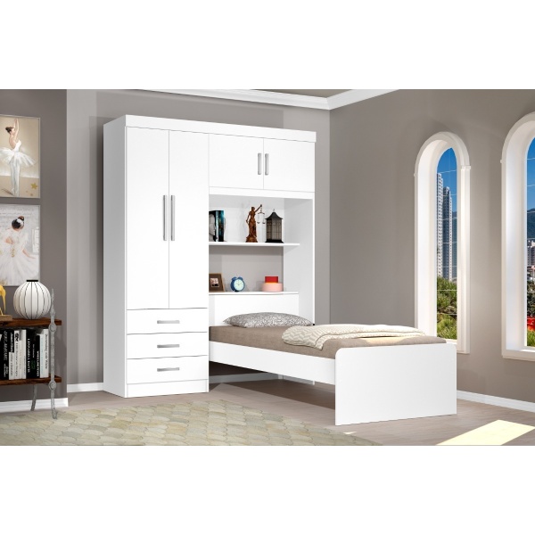 Ropero Con Cama Incorporada + 4 Puertas + Baul + 3 Cajones - Imagen 13