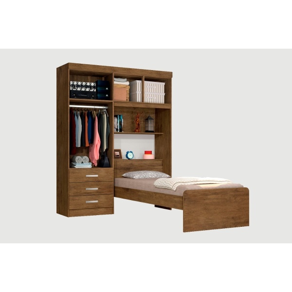 Ropero Con Cama Incorporada + 4 Puertas + Baul + 3 Cajones - Imagen 3