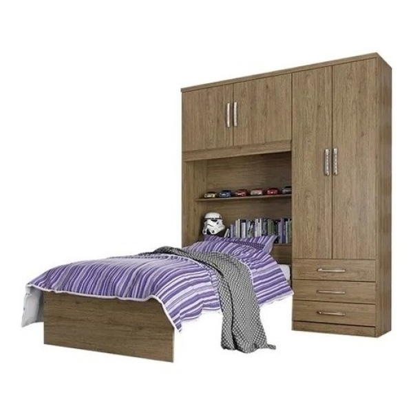 Ropero Con Cama Incorporada + 4 Puertas + Baul + 3 Cajones