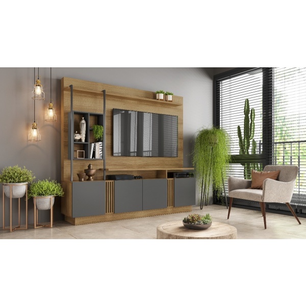 Rack - Modular Panel Tv Led - Aparador - 65 Pulgadas - Mweb - Imagen 2