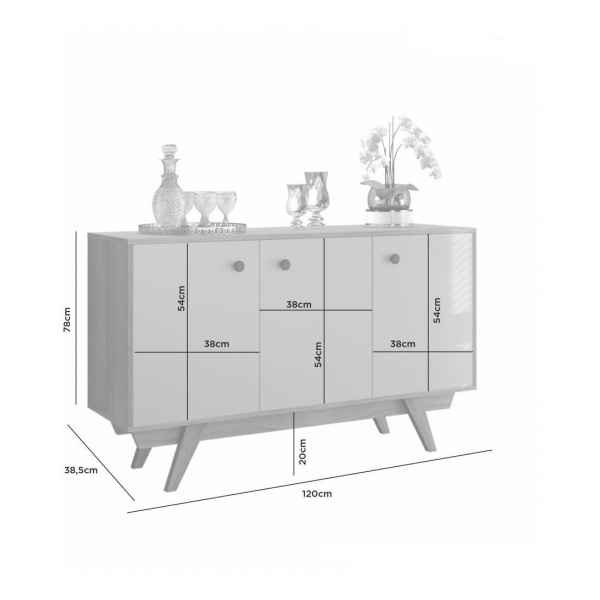 Aparador Rack Bargueño Living Comedor Mostrador Organizador - Imagen 3