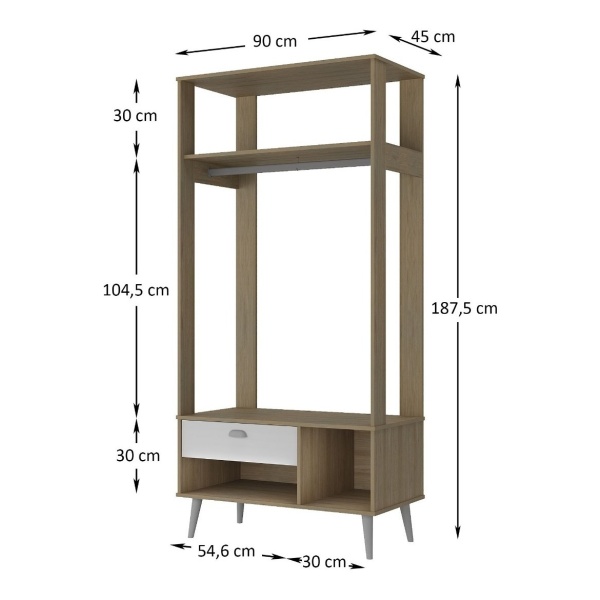 Ropero Sin Puertas Closet Exhibidor Perchero Cajon Estantes - Imagen 4