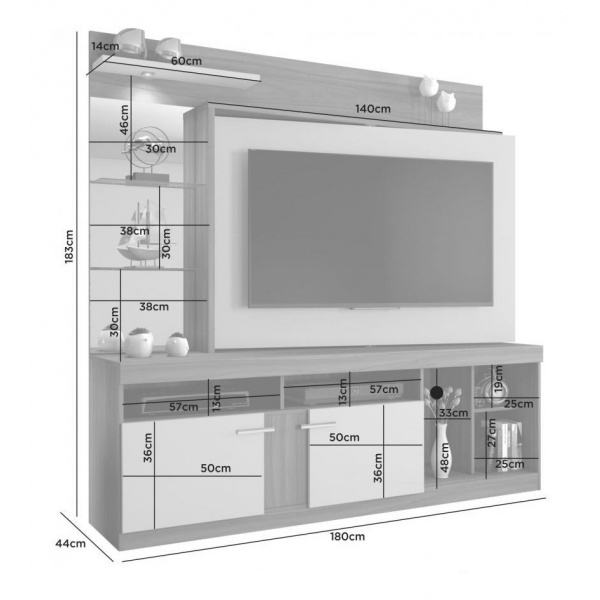 Rack Modular Panel Giratorio Tv Led Aparador 55 Pulgadas - Imagen 3