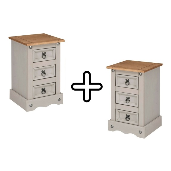 Mesa Noche De Luz 3 Cajones X2 Linea Mexicana Madera Maciza - Imagen 5