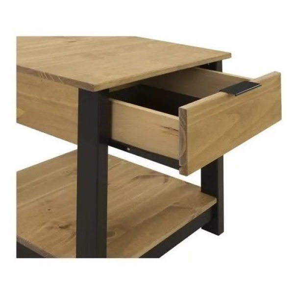 Mesa De Luz Dormitorio Auxiliar 1 Cajón Madera Maciza - Imagen 2