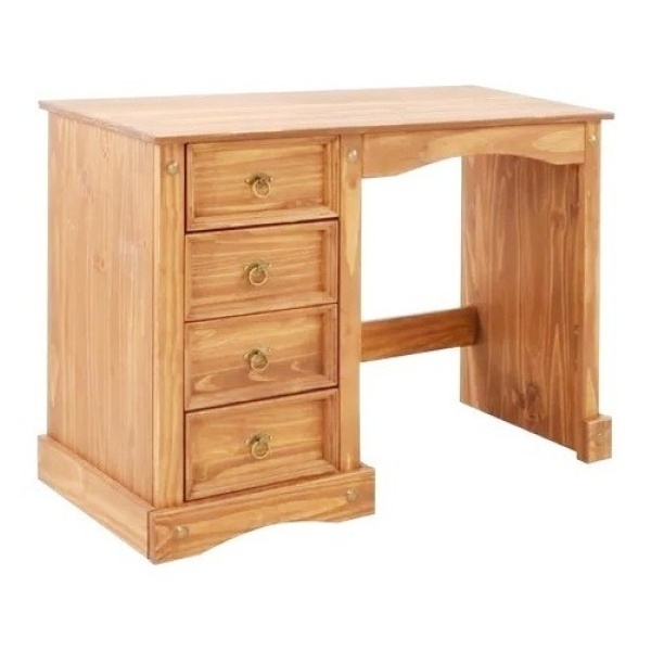 Escritorio 4 Cajones Mesa Pc Linea Mexicana Madera Maciza - Imagen 4