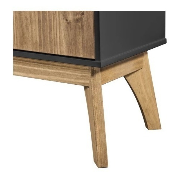 Rack Para Tv Living Madera Maciza 2 Estantes 1 Puerta - Imagen 2