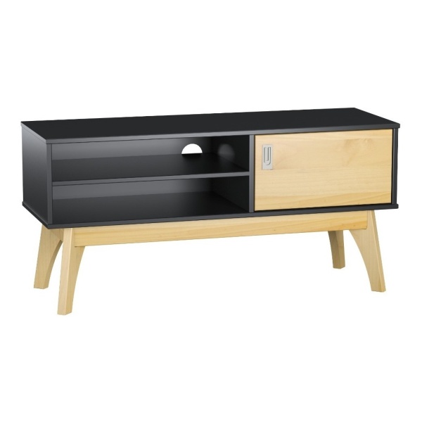 Rack Para Tv Living Madera Maciza 2 Estantes 1 Puerta