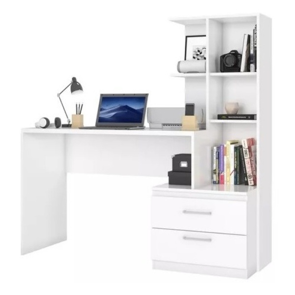 Escritorio Mesa De Pc Juvenil Con Estantes 2 Cajones