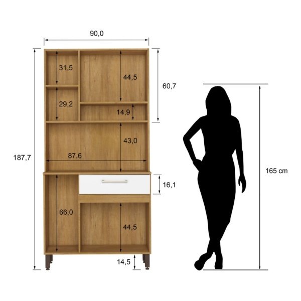 Aparador Cocina Mueble Multiuso 6 Puertas 1 Cajón Estantes - Imagen 4