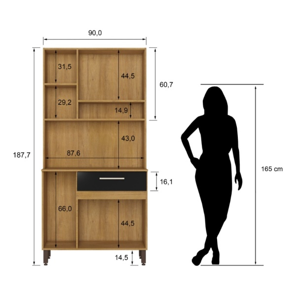 Aparador Cocina Mueble Multiuso 6 Puertas 1 Cajón Estantes - Imagen 7