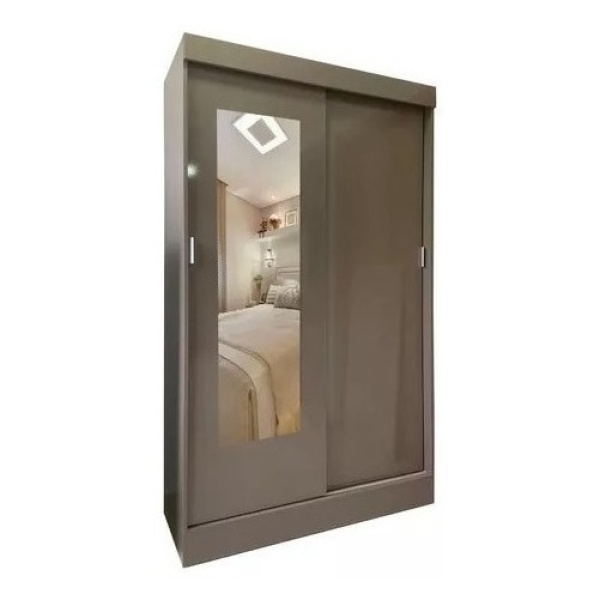 Ropero - Placard 2 Puertas Corredizas Con Espejo - Estantes - Imagen 4