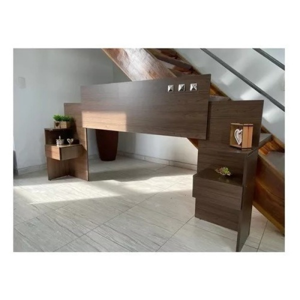 Respaldo 2 Plazas + 2 Mesa De Luz Con Cajones Extensible - Imagen 6