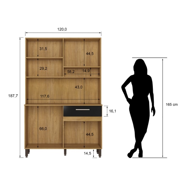 Armario Mueble Cocina Kit 8 Puertas 1 Cajón Alacena - Imagen 7