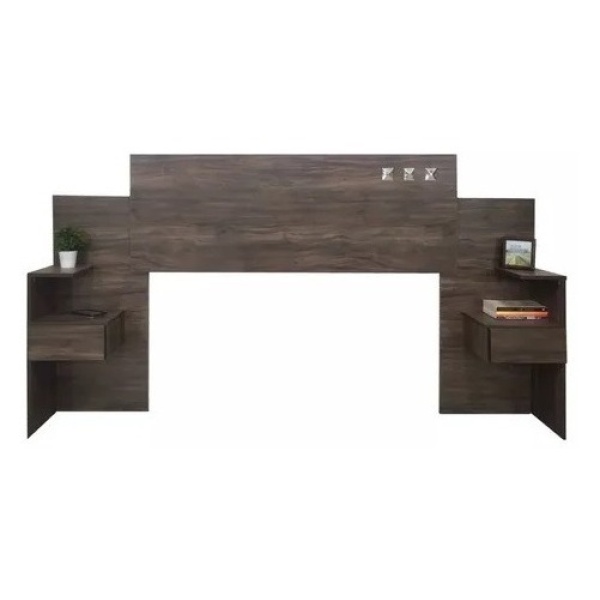 Respaldo 2 Plazas + 2 Mesa De Luz Con Cajones Extensible - Imagen 5