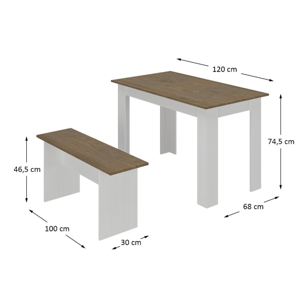 Juego De Comedor - Mesa + 2 Bancos - Desayunador Muebles Web - Imagen 7