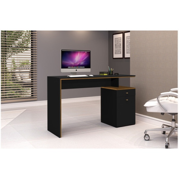 Muebles Web Escritorio Office Negro/freijo 75x120x45