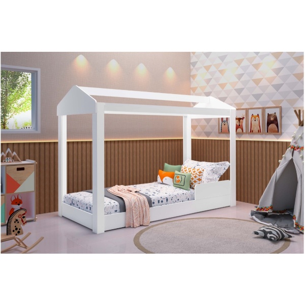 Cama 1 Plaza Casita Estilo Montessori - Dormitorio Infantil - Imagen 2