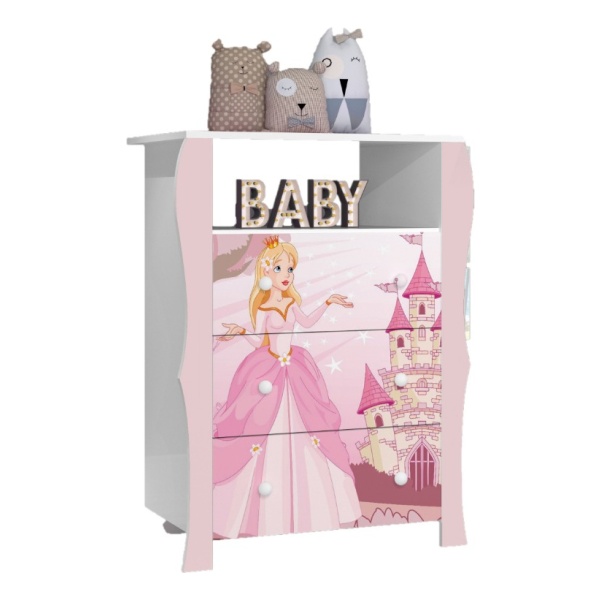 Comoda Cajonera Cajones Estante Dormitorio Infantil Princesa
