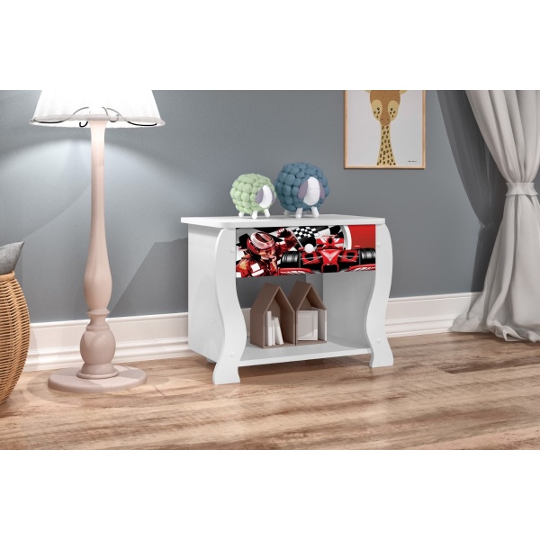 Mesa De Luz Auxiliar De Noche Dormitorio Infantil Formula 1 - Imagen 2