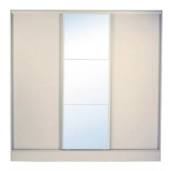 Ropero Muebles Web Espejo Grande 3 Puertas Corredizas Blanco