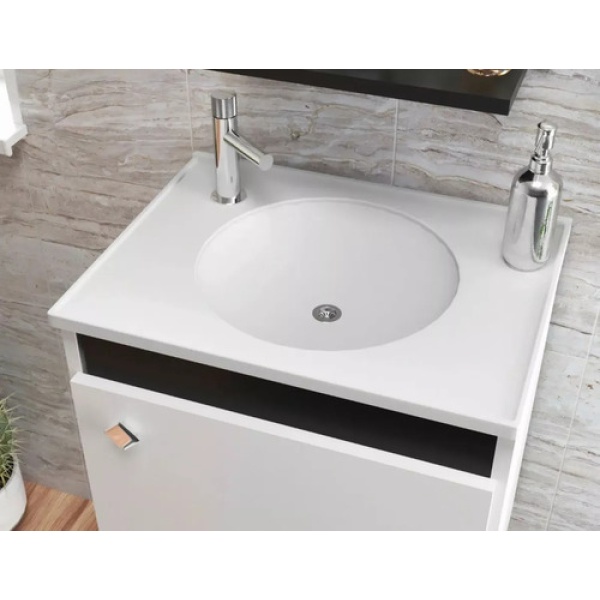 Mueble De Baño Suspendido 1 Puerta Bacha Y Espejo Mdf Muebles Web - Imagen 3