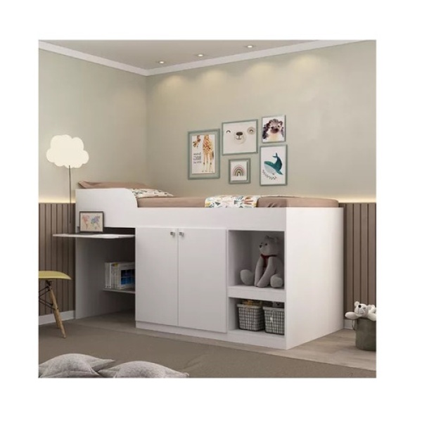Cama Marinera Multicama Con Escritorio Y Estantes Dormitorio Infantil Muebles Web - Imagen 3