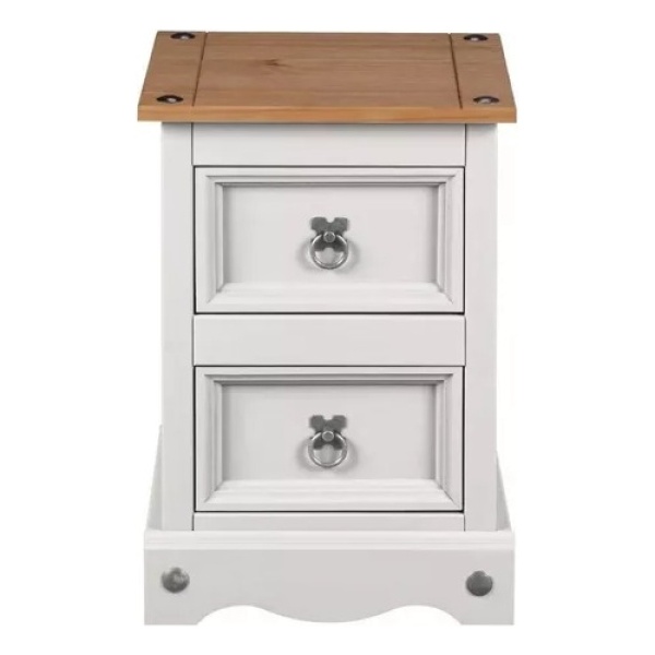 Mesa De Luz 2 Cajones Madera Maciza Linea Mexicana - Imagen 8