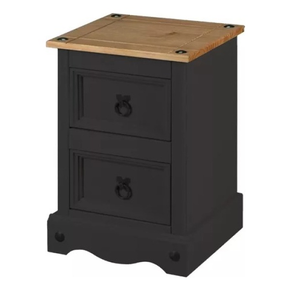 Mesa De Luz 2 Cajones Madera Maciza Linea Mexicana - Imagen 5