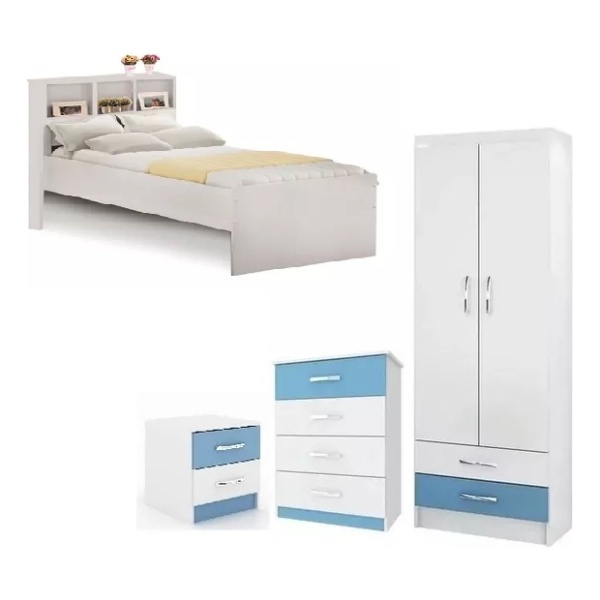 Juego De Dormitorio Ropero + Cama + Cajonera + Mesa De Luz - Imagen 7