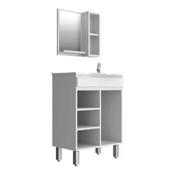 Mueble Para Baño Con Pileta Y Espejo - Botiquin - Conjunto - Imagen 2
