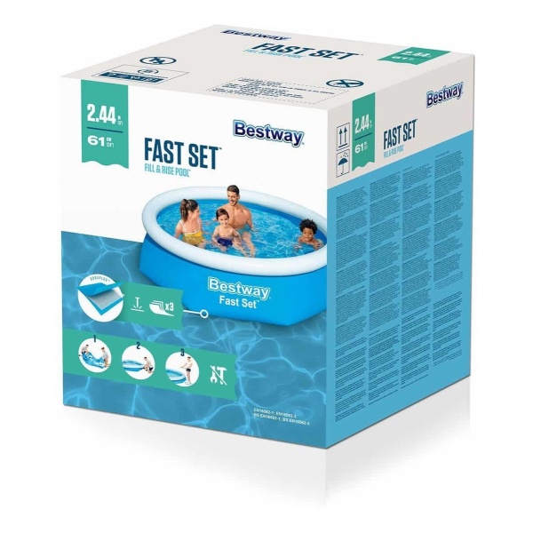 Pileta Inflable Redonda Bestway Fast Set 57450 De 2.44m X 61 - Imagen 2