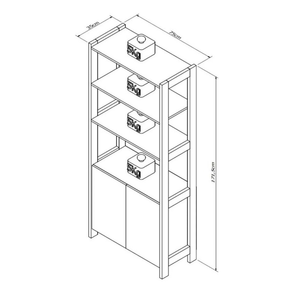 Biblioteca Con Puerta - Estanteria - Oficina Living Estudio - Imagen 5