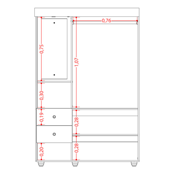 Ropero Exhibidor - Muebles Web - Linea Closet - Modelo Style - Negro - Imagen 4