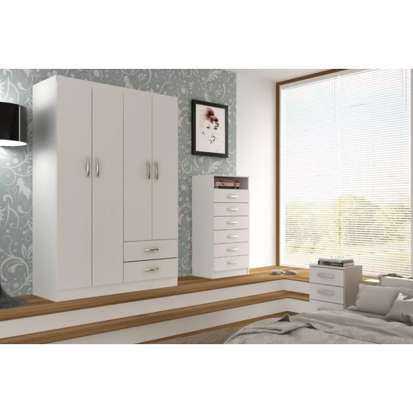 Ropero - Placard - Muebles Web - 4 Puertas - 2 Cajones - Color: Blanco - Imagen 2