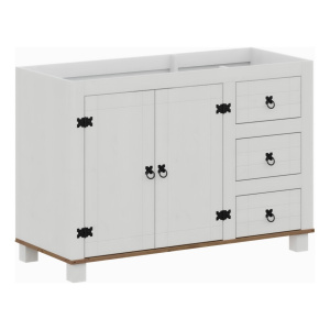 Bajo Mesada Aparador Cocina - Linea Mexicana Madera Maciza Color Blanco/rústico
