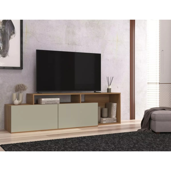 Rack Para Tv Mueble Para Living 2 Puertas Hasta 50' Pulgadas Color Duna/castaño - Imagen 2