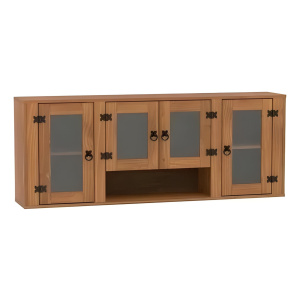 Aereo Cocina Alacena 4 Puertas Con Vidrio Muebles Web Línea Mexicana Madera Maciza Rústico
